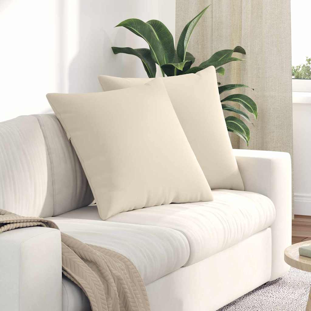 Sofakissen 2 stk. Stoff Beige 60 x 60 cm