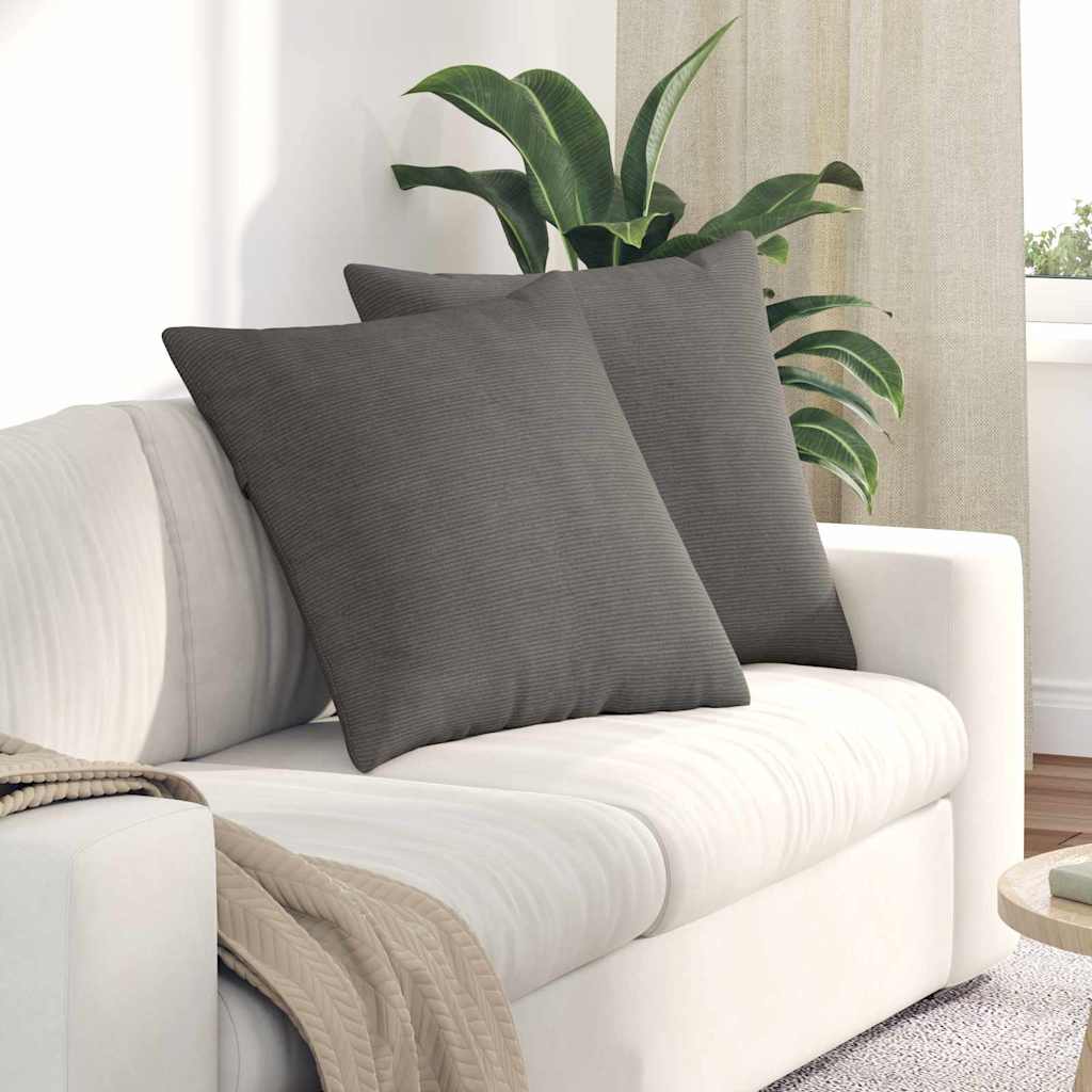 Sofakissen 2 pcs Hellgrau 60 x 60 cm Cordstoff