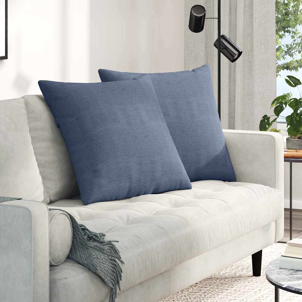 Sofakissen 2 pcs Blau 60 x 60 cm Cordstoff