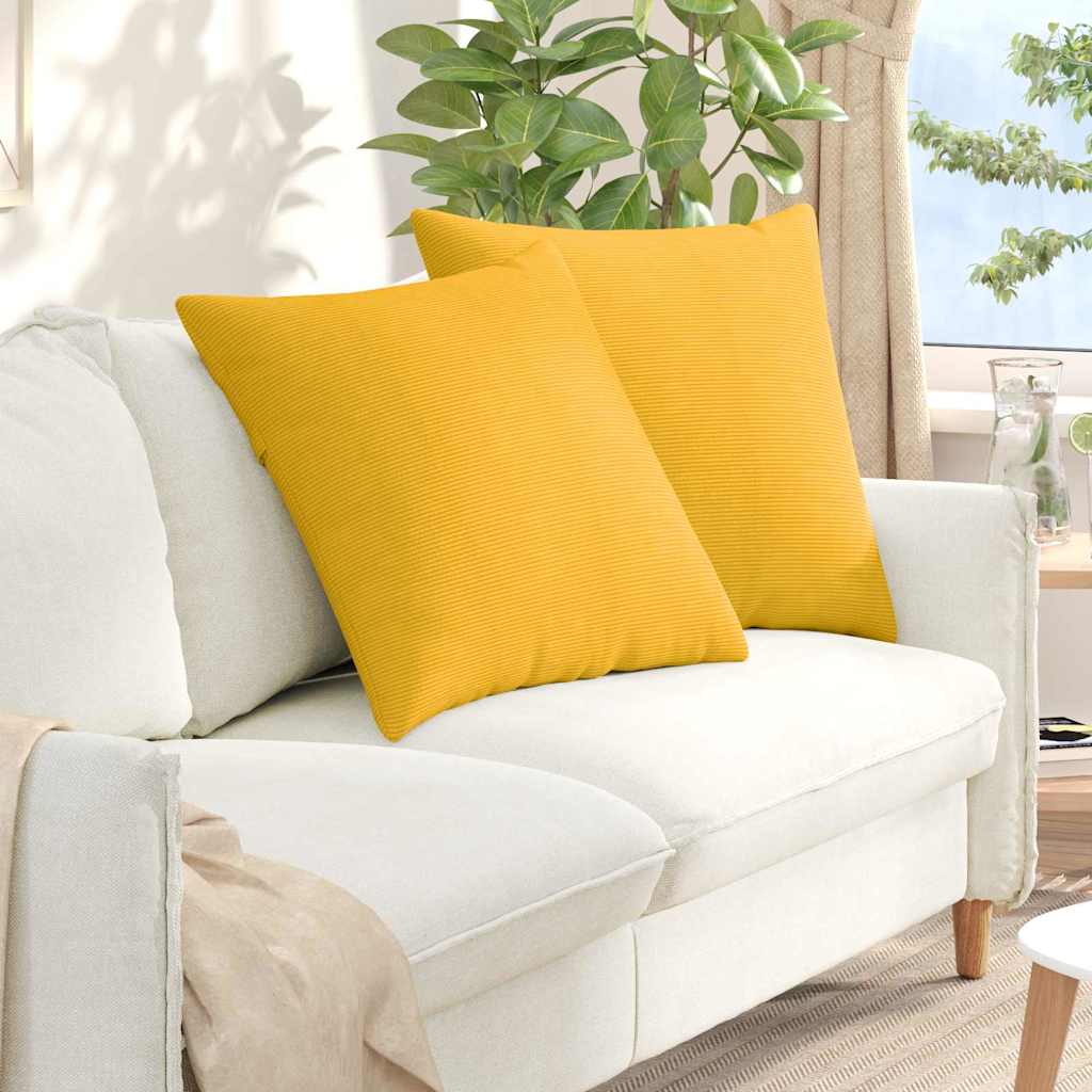 Sofakissen 2 pcs Helles Gelb 60 x 60 cm Cordstoff