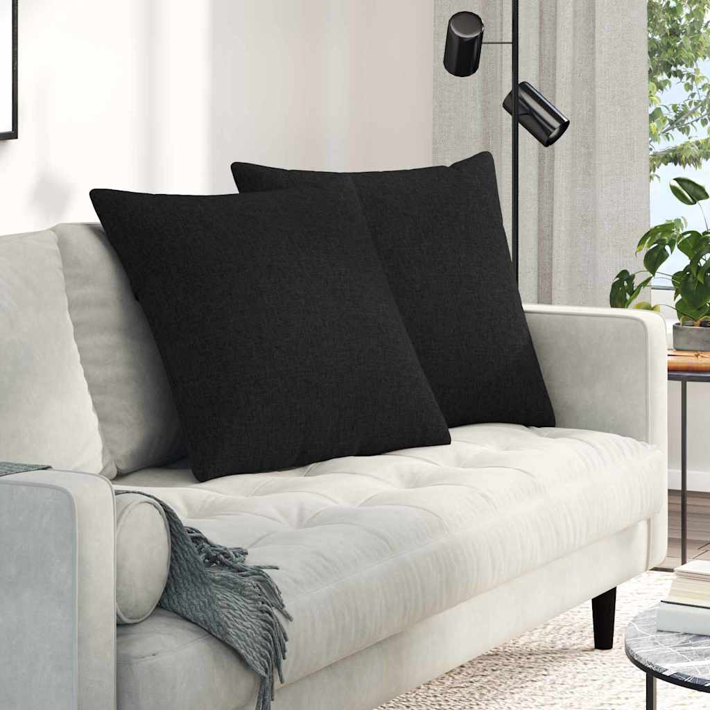 Sofakissen 2 stk. Stoff Schwarz 80 x 80 cm