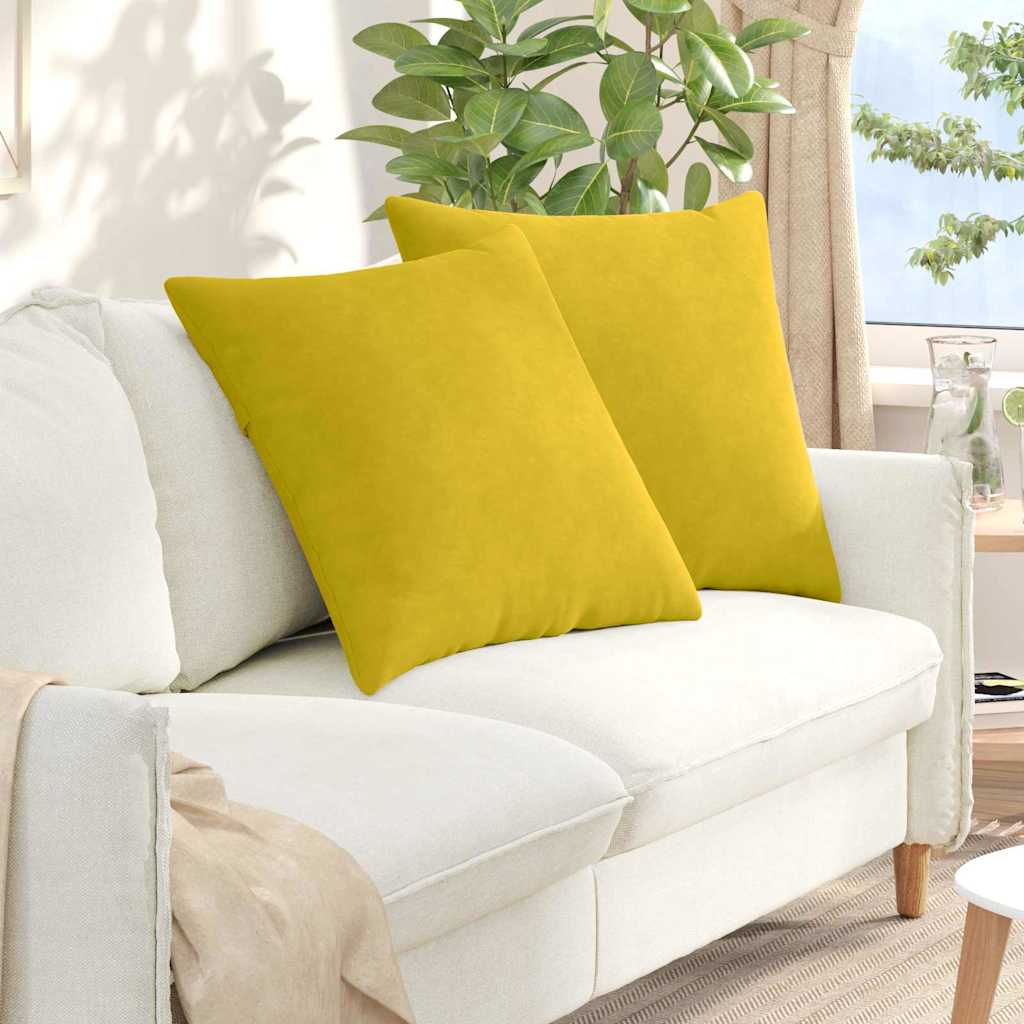 Sofakissen 2 pcs Gelb 80 x 80 cm Cordstoff