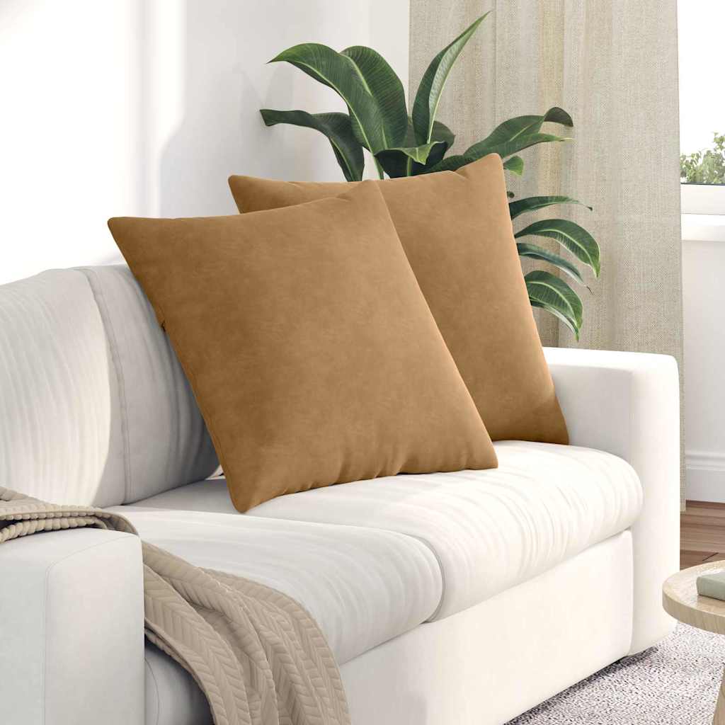 Sofakissen 2 pcs Braun 80 x 80 cm Cordstoff