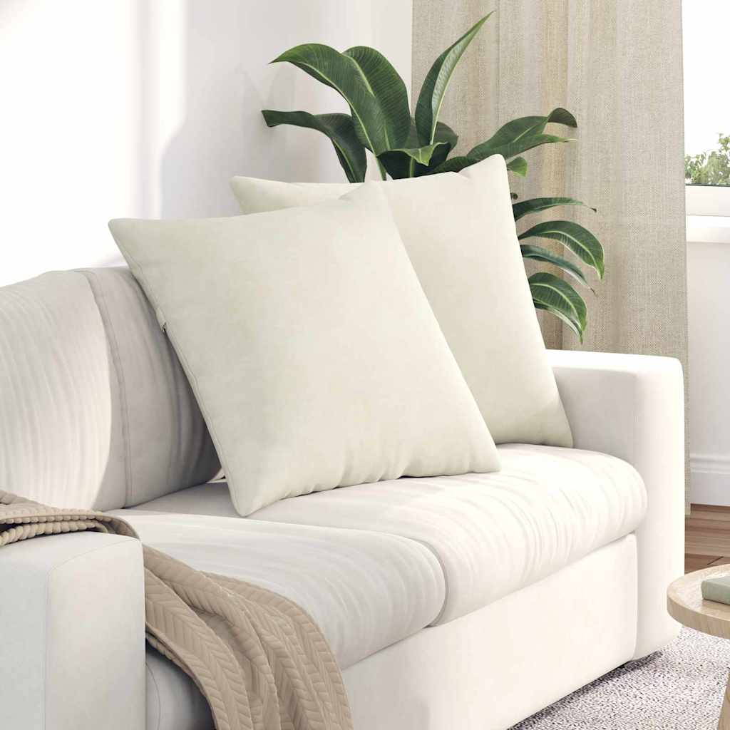 Sofakissen 2 pcs Creme 80 x 80 cm Cordstoff