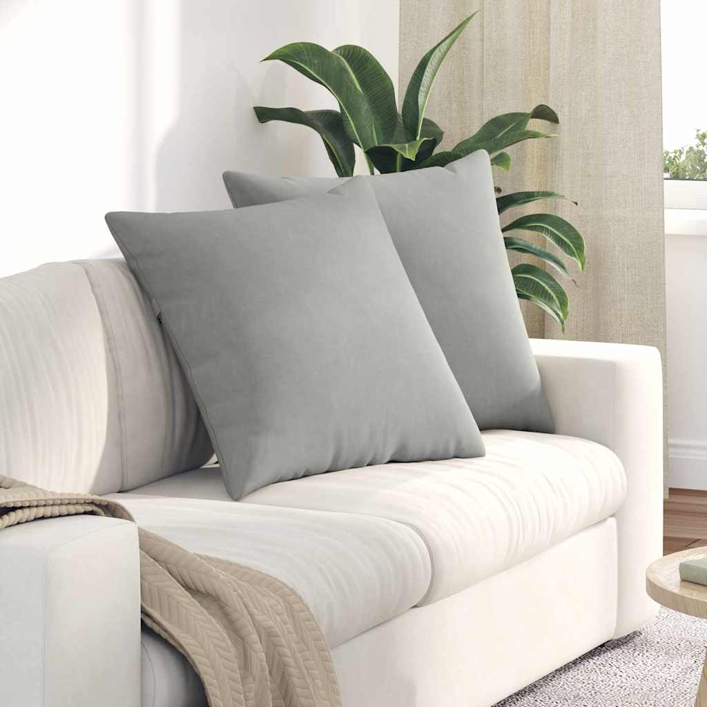 Sofakissen 2 stk. Stoff Hellgrau 80 x 80 cm