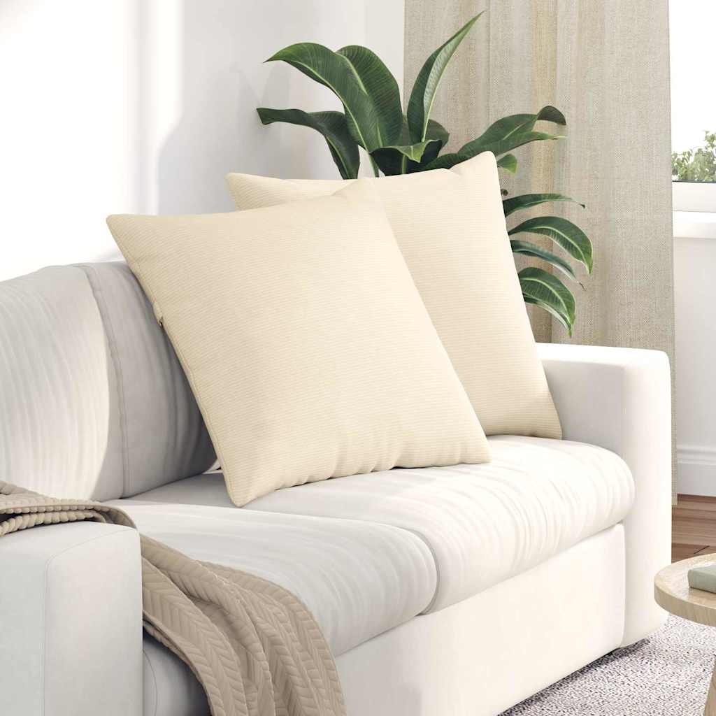 Sofakissen 2 pcs Creme 80 x 80 cm Cordstoff