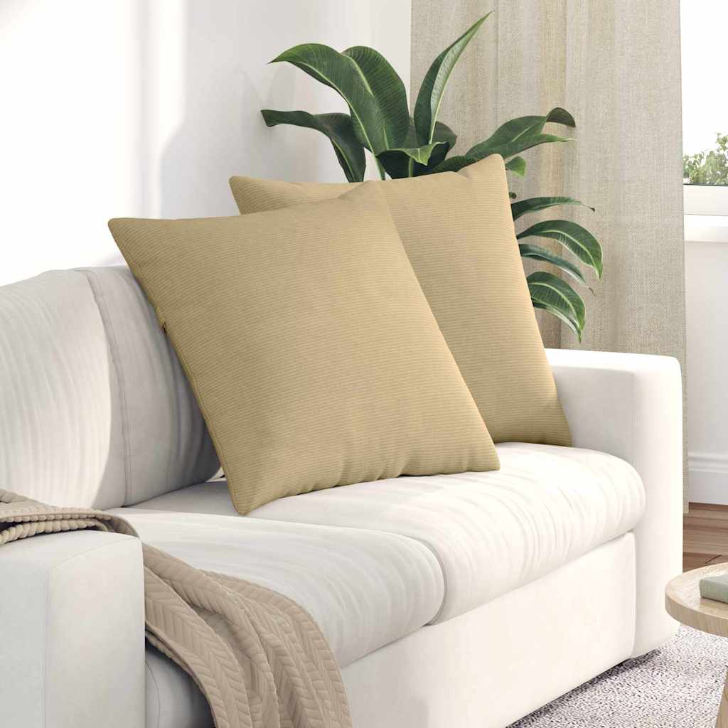 Sofakissen 2 pcs Grau-Grün 80 x 80 cm Cordstoff