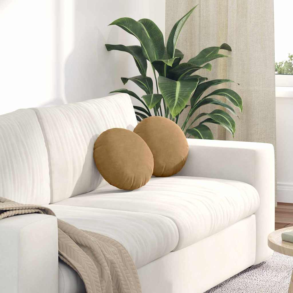 Sitzkissen 2 stk. Samt Braun Ø30 x 13 cm