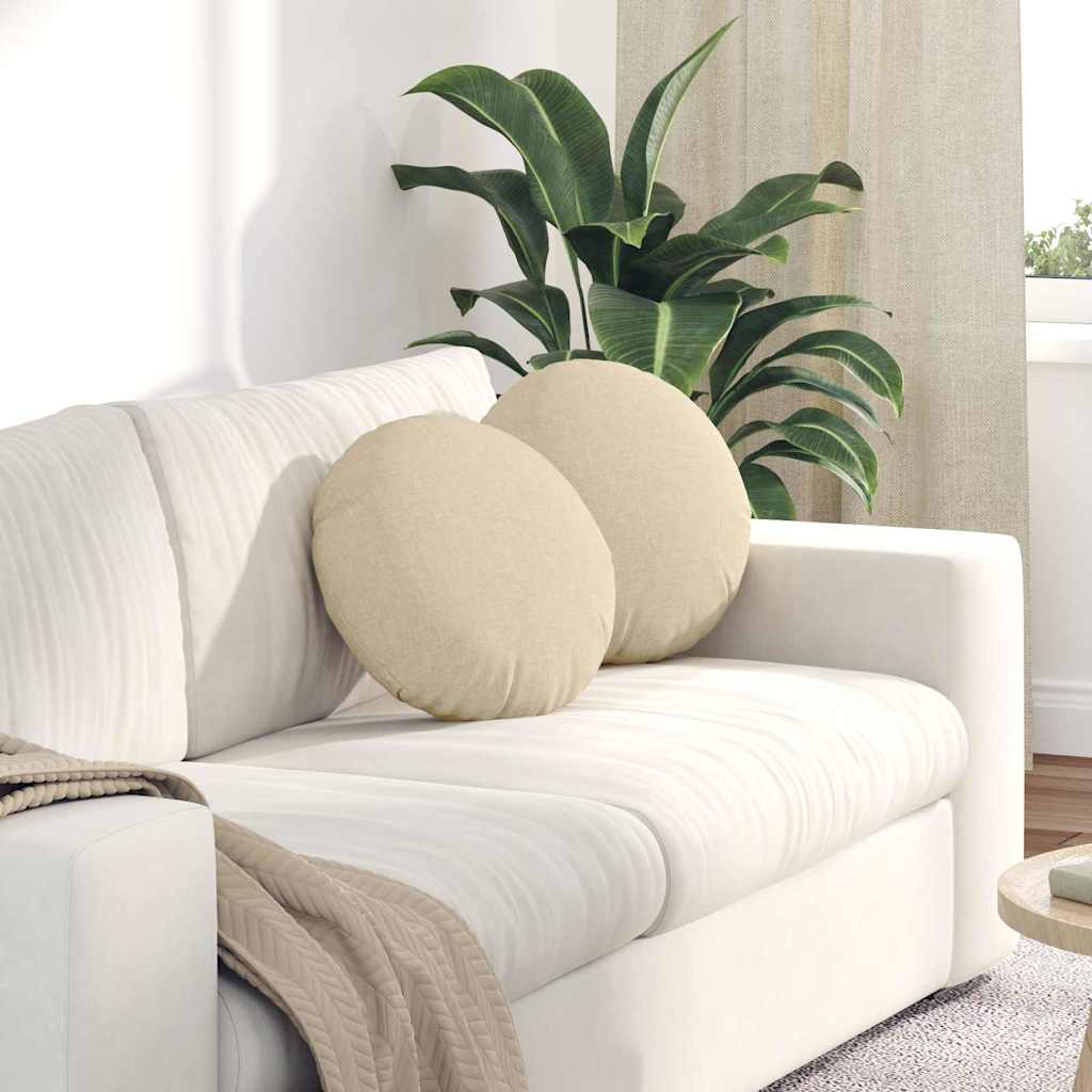 Sitzkissen 2 stk. Stoff Creme Ø40 x 13 cm