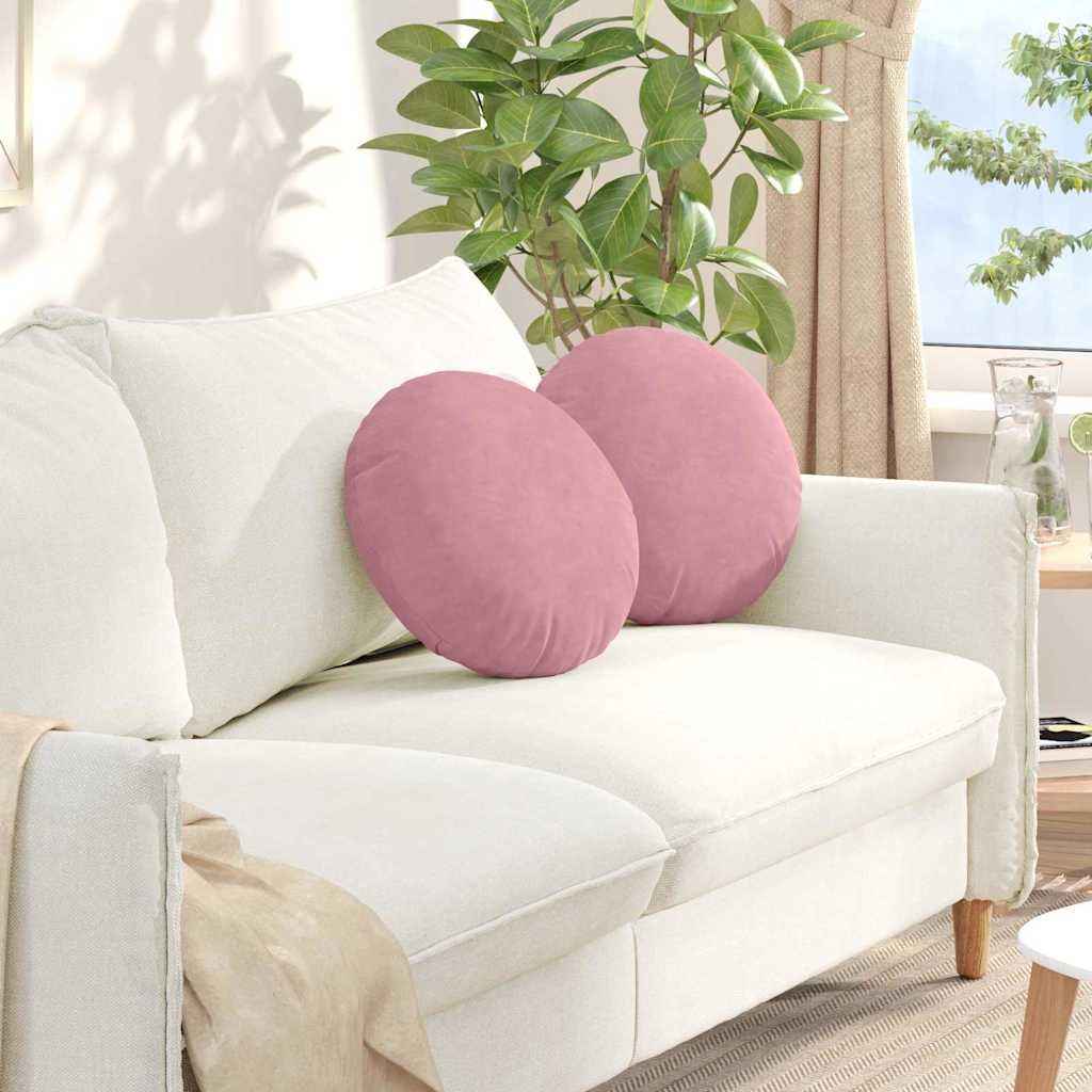 Sitzkissen 2 pcs Rosa Ø 40 x 13 cm Samt