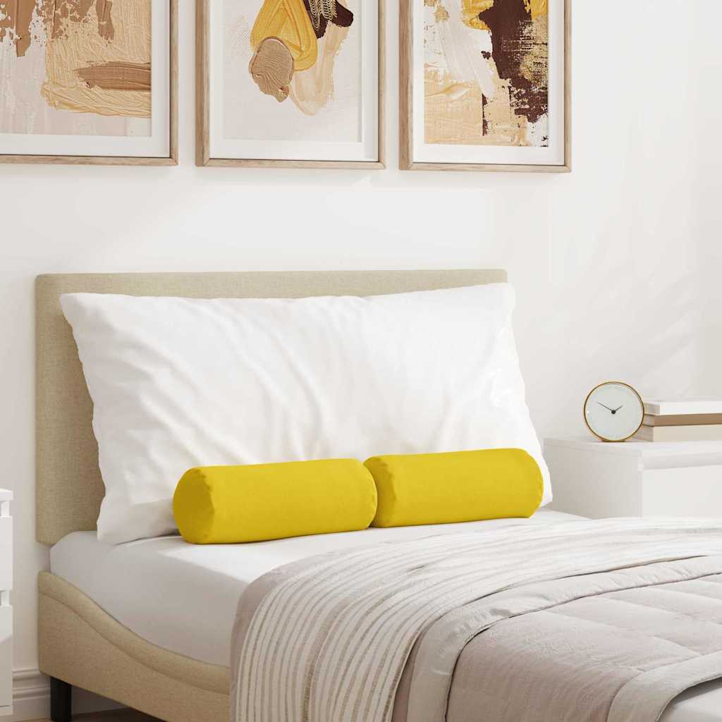 Bolsterkissen 2 stk. Stoff Helles Gelb Ø 15 x 40 cm