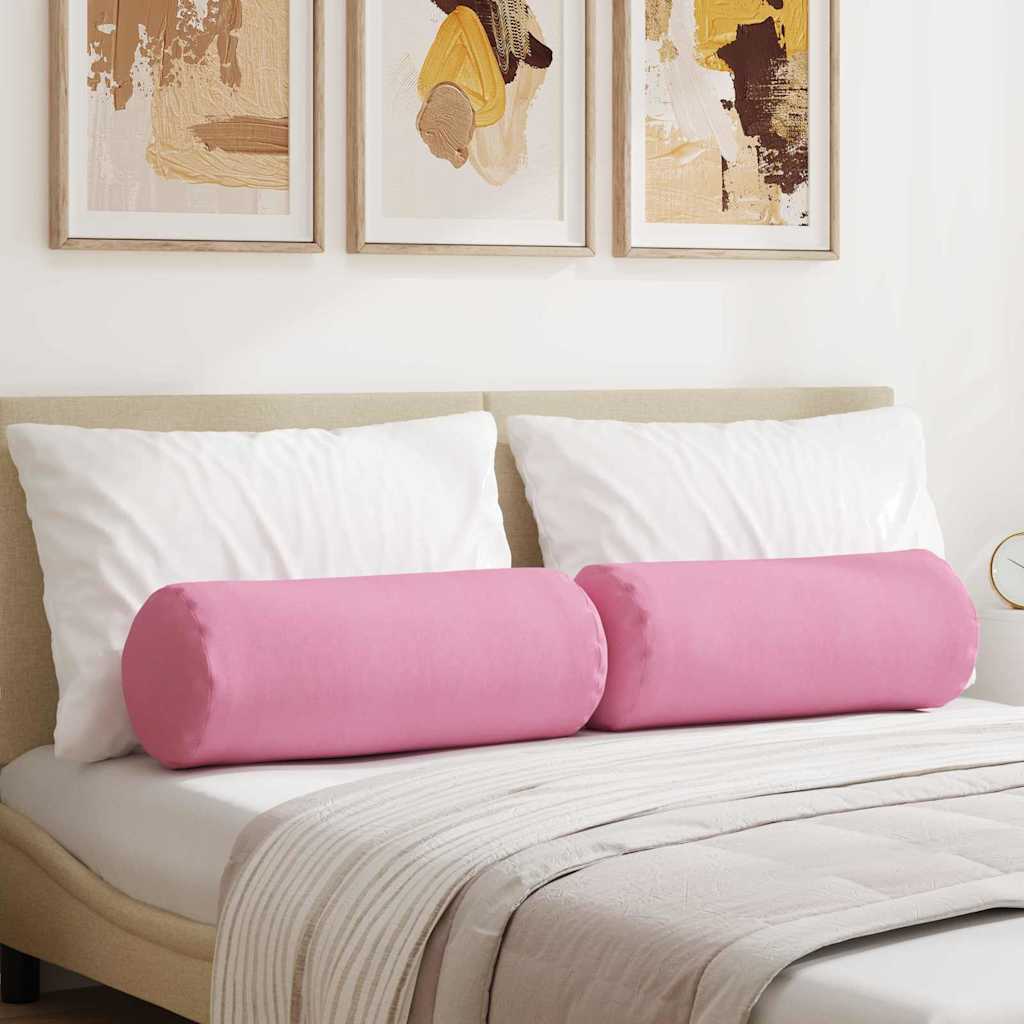 Bolsterkissen 2 stk. Stoff Rosa Ø 25 x 70 cm