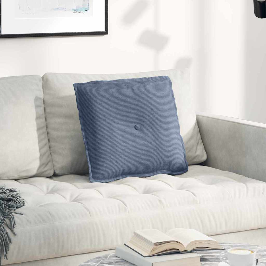 Rücken Kissen Blau 50 x 45 cm Cordstoff