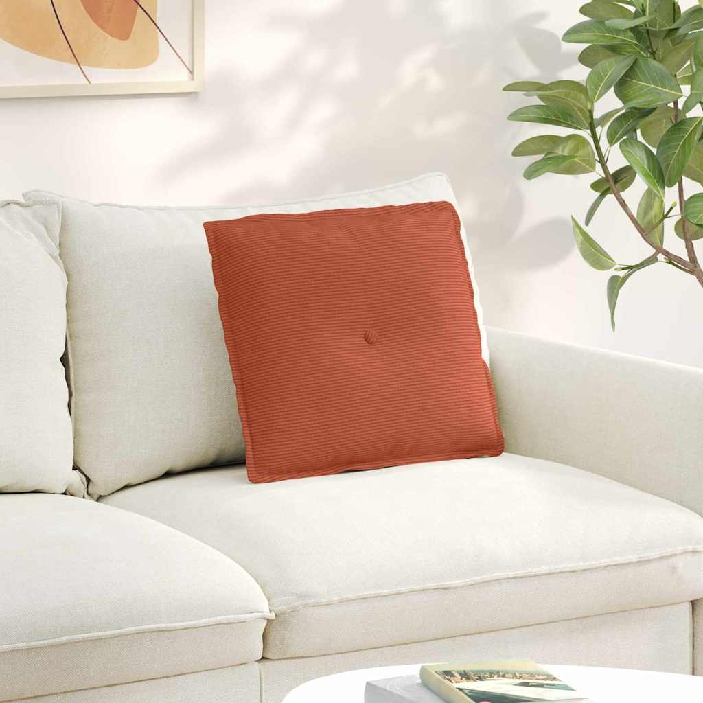 Rücken Kissen Rot-Orange 50 x 45 cm Cordstoff