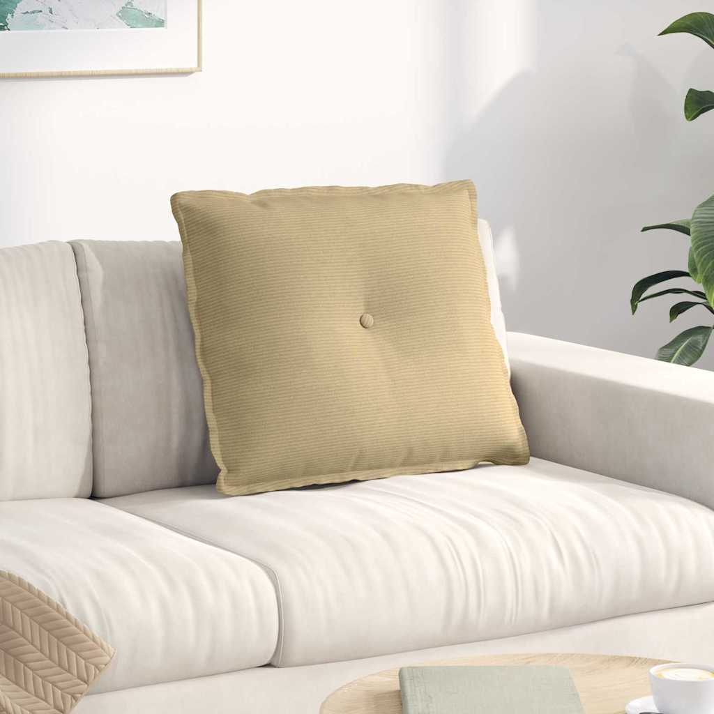 Rücken Kissen Grau-Grün 60 x 50 cm Cordstoff