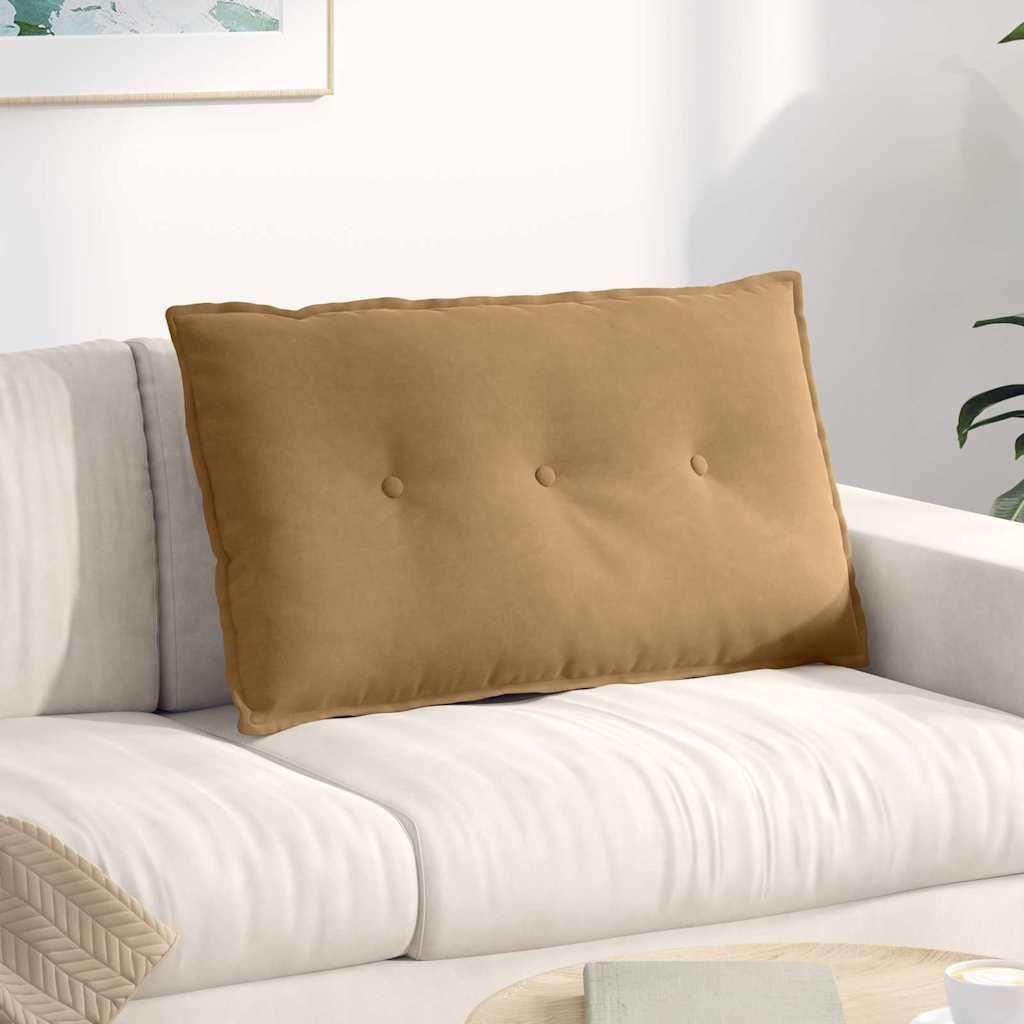 Rücken Kissen Braun 80 x 50 cm Cordstoff