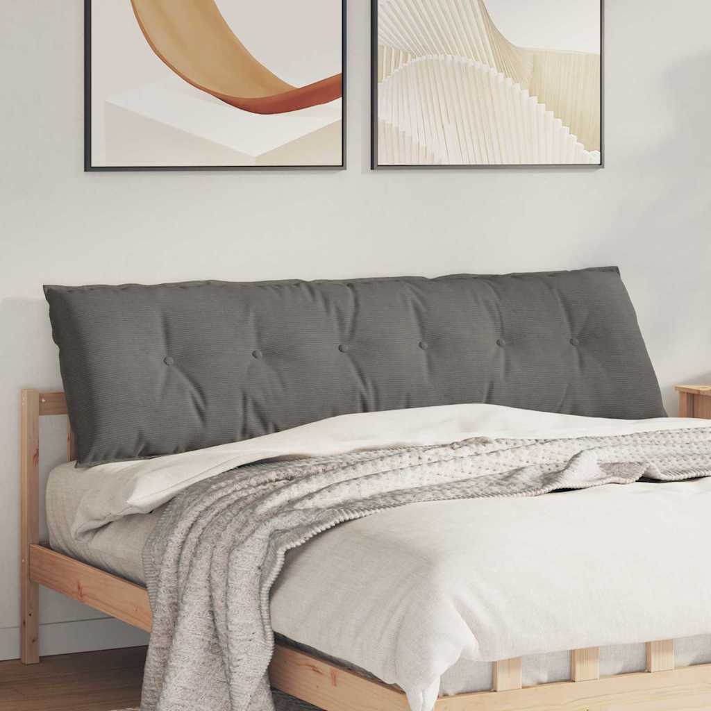 Rücken Kissen Hellgrau 180 x 50 cm Cordstoff