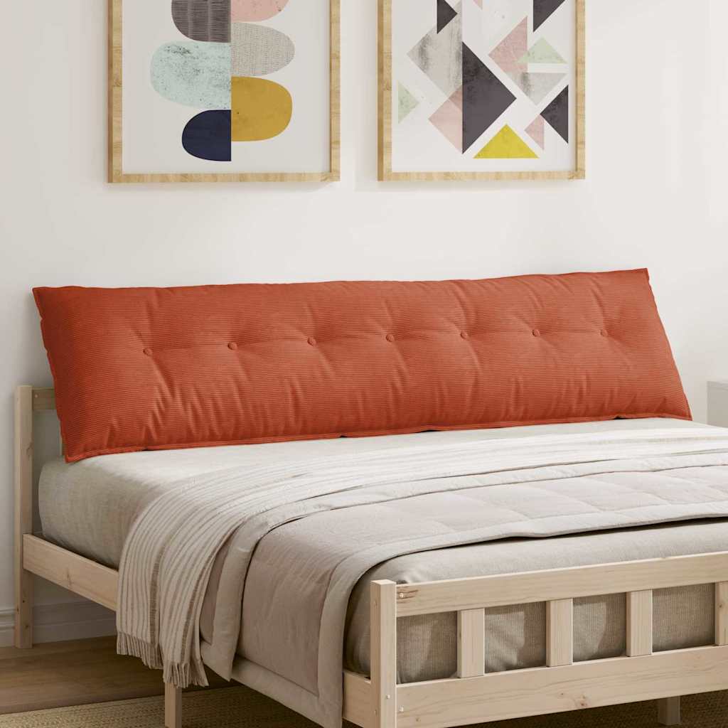 Rücken Kissen Rot-Orange 200 x 50 cm Cordstoff