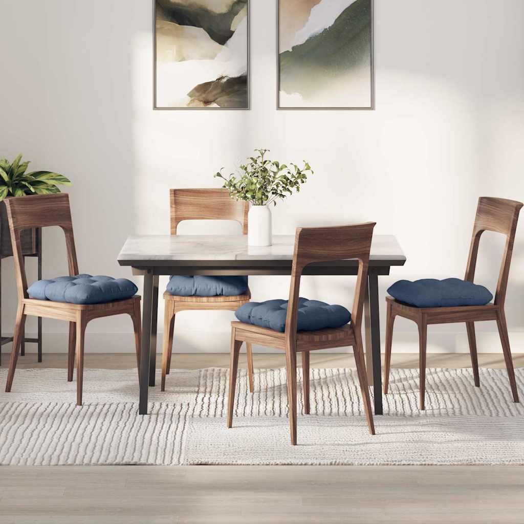 Sitzkissen 4 stk. Cordstoff Blau 45 x 45 cm