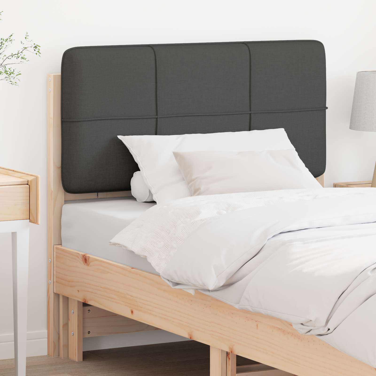 Gepolstertes Kopfteil mit Kopfteil Braun und Dunkelgrau 80 cm