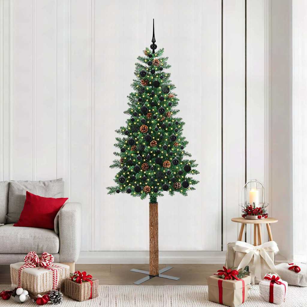 Schlanker Weihnachtsbaum Grün 210 cm