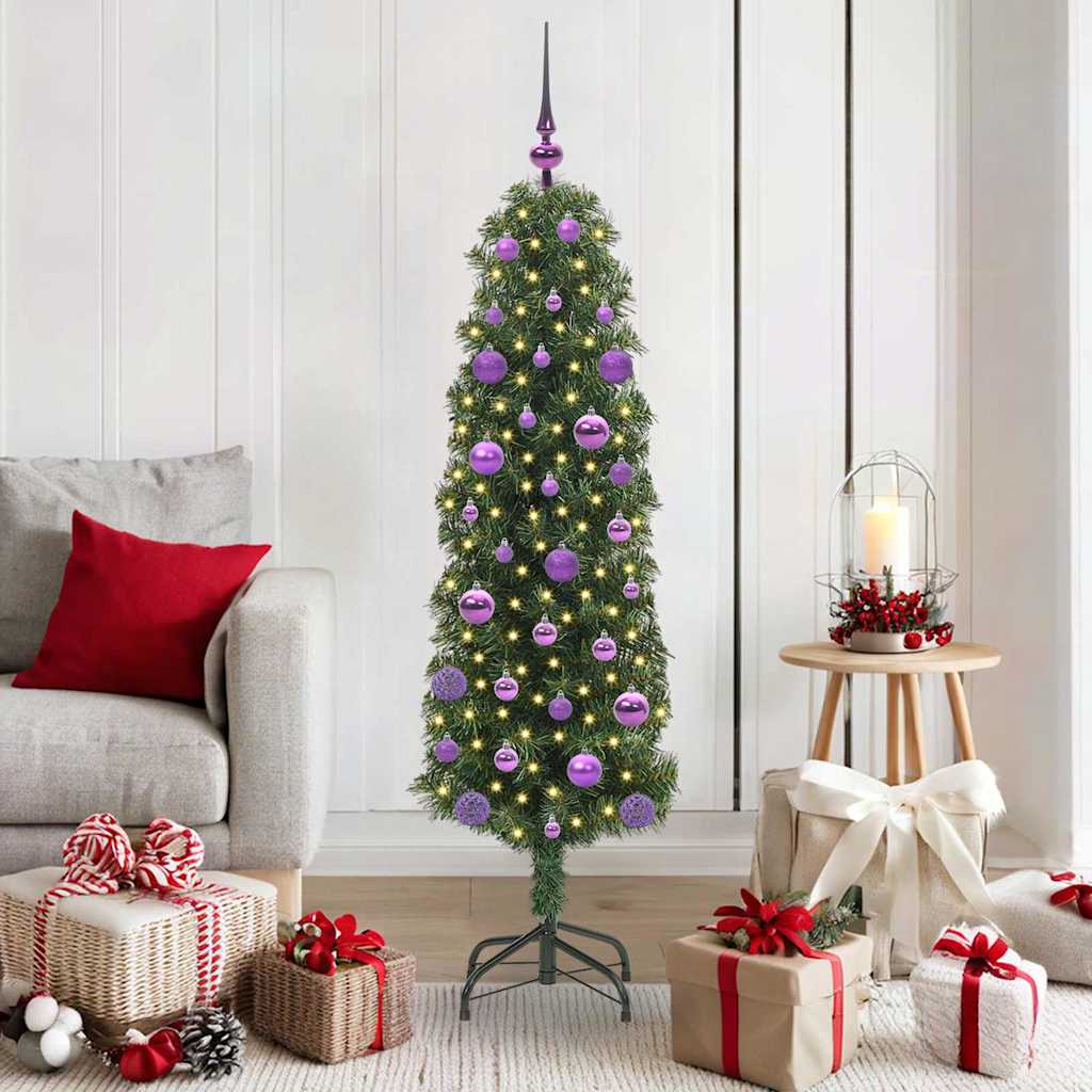 Künstlicher Weihnachtsbaum mit 150 LEDs mit Ständer Grün 150 cm