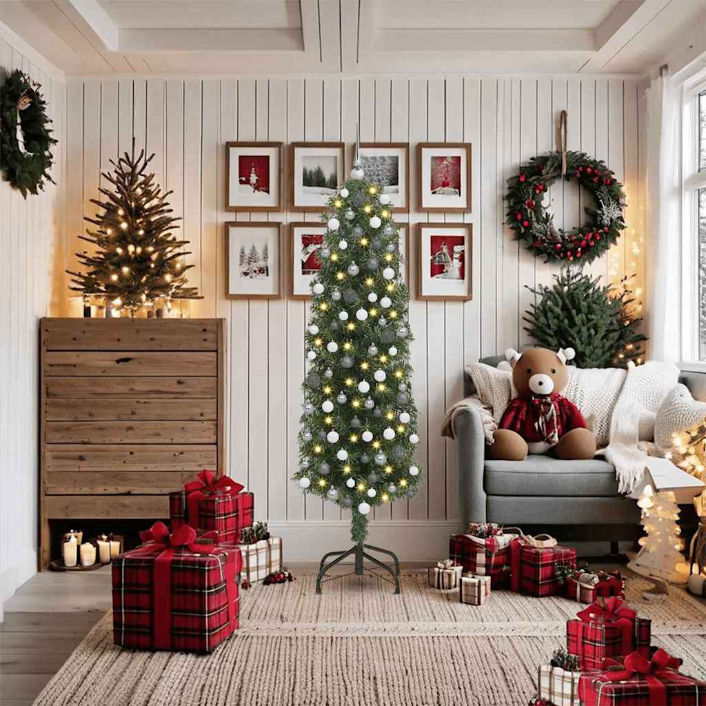 Künstlicher Weihnachtsbaum mit 300 LEDs mit Ständer Grün 180 cm