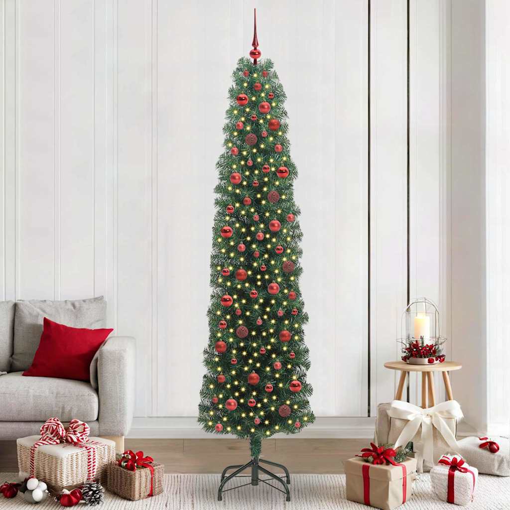 Künstlicher Weihnachtsbaum mit 300 LEDs mit Ständer Grün 240 cm