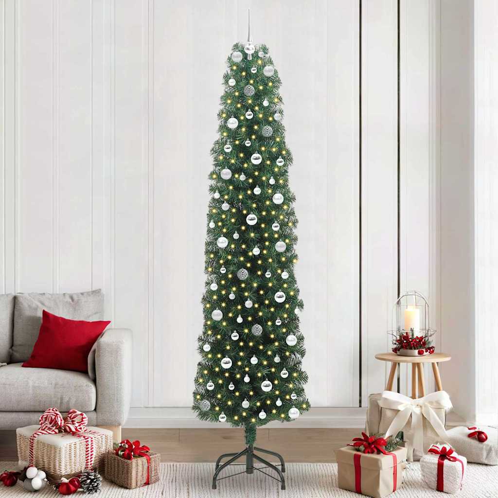 Künstlicher Weihnachtsbaum mit 300 LEDs mit Ständer Grün 240 cm