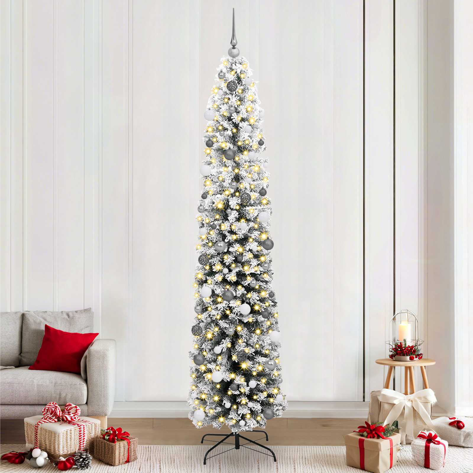 Künstlicher Weihnachtsbaum mit 300 LEDs mit Ständer Grün 240 cm