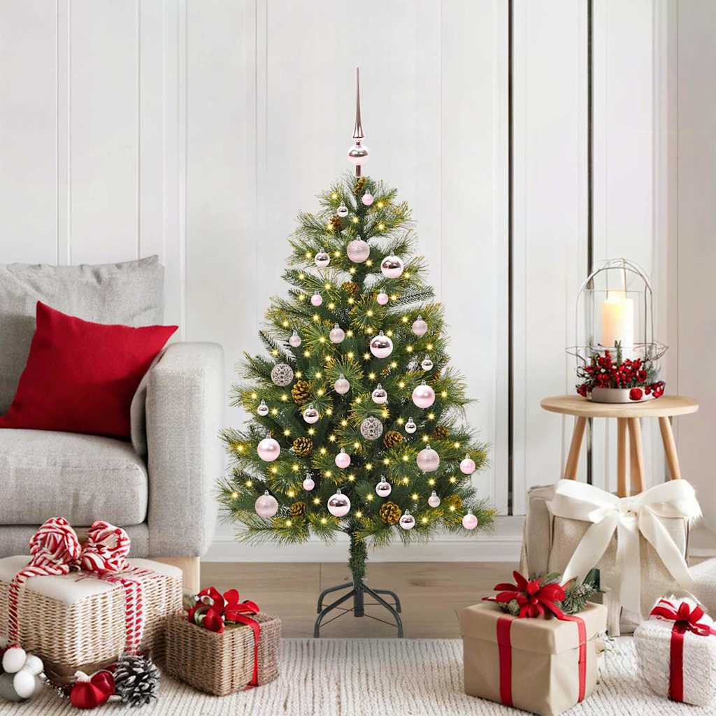 Künstlicher klappbarer Weihnachtsbaum mit Tannenzapfen 120 cm
