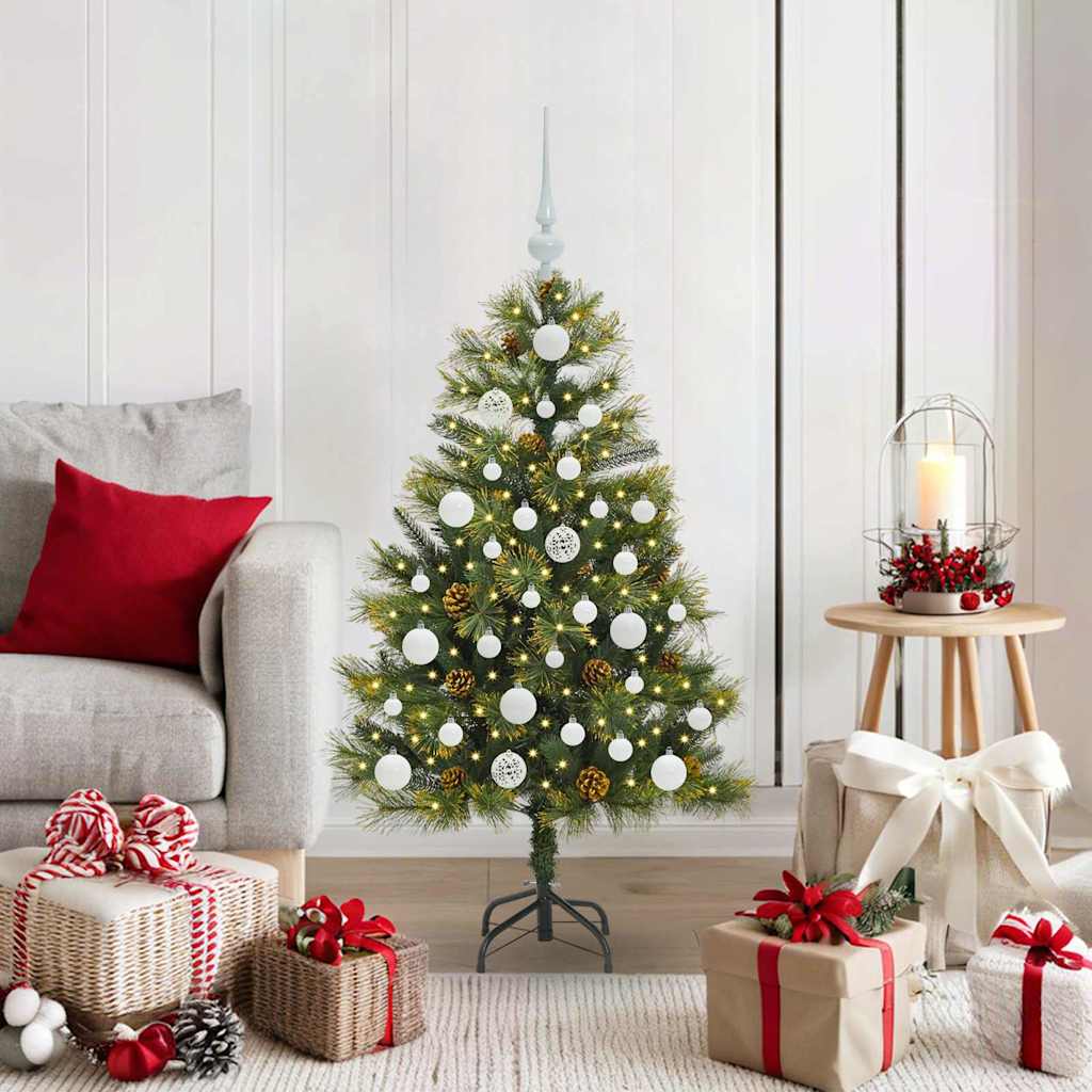 Künstlicher klappbarer Weihnachtsbaum mit Tannenzapfen 120 cm