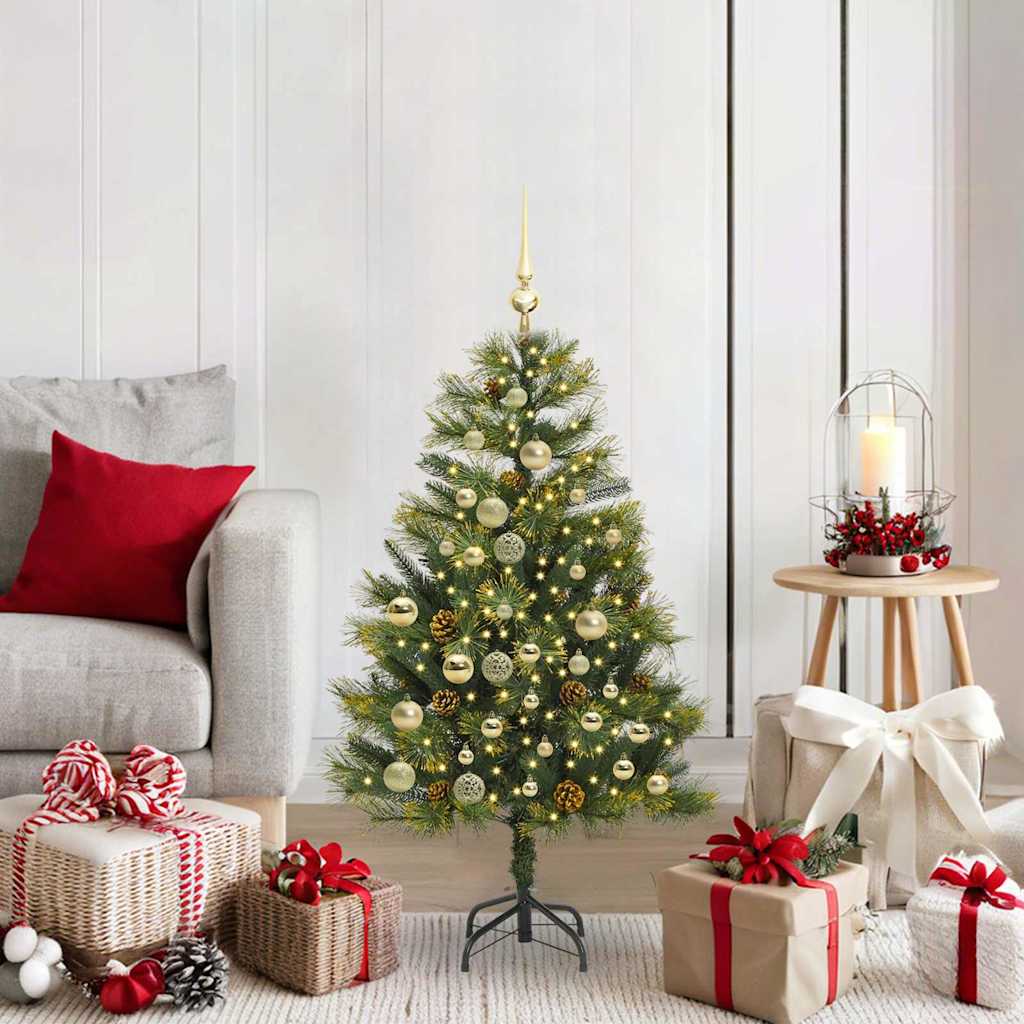 Künstlicher klappbarer Weihnachtsbaum mit Tannenzapfen 120 cm