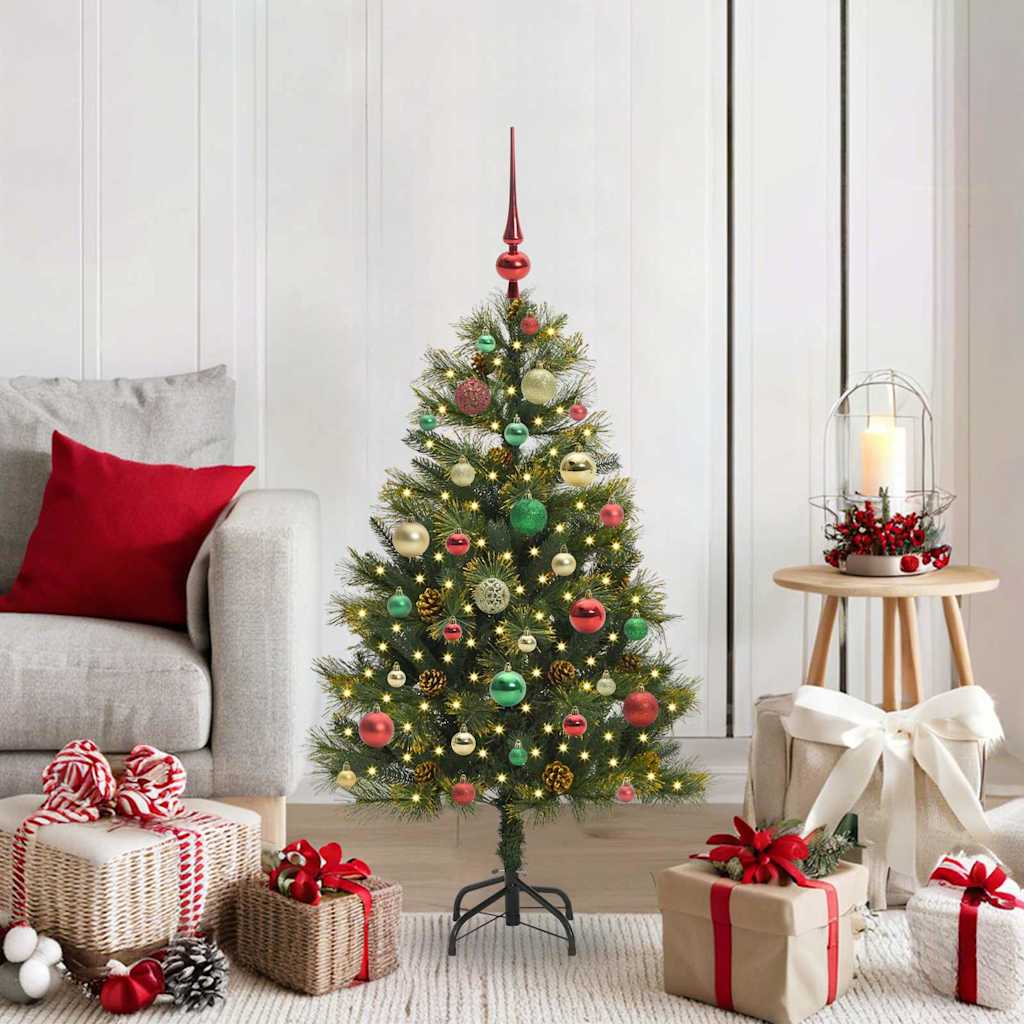 Künstlicher klappbarer Weihnachtsbaum mit Tannenzapfen 120 cm