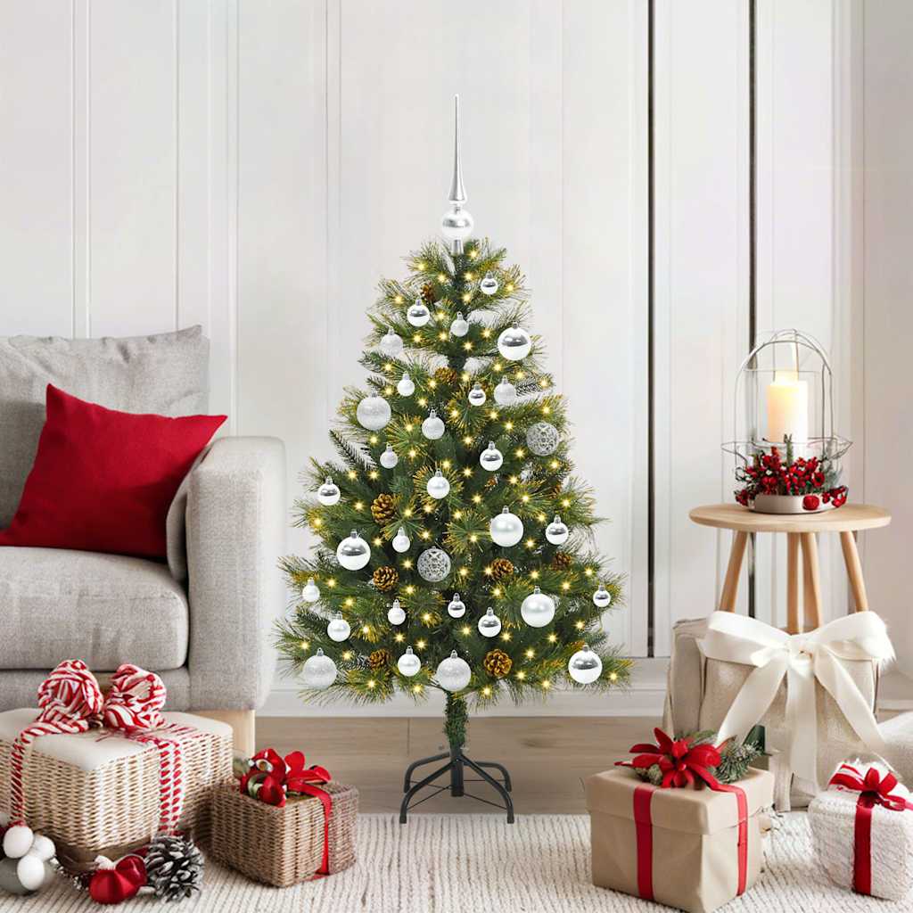 Künstlicher klappbarer Weihnachtsbaum mit Tannenzapfen 150 cm