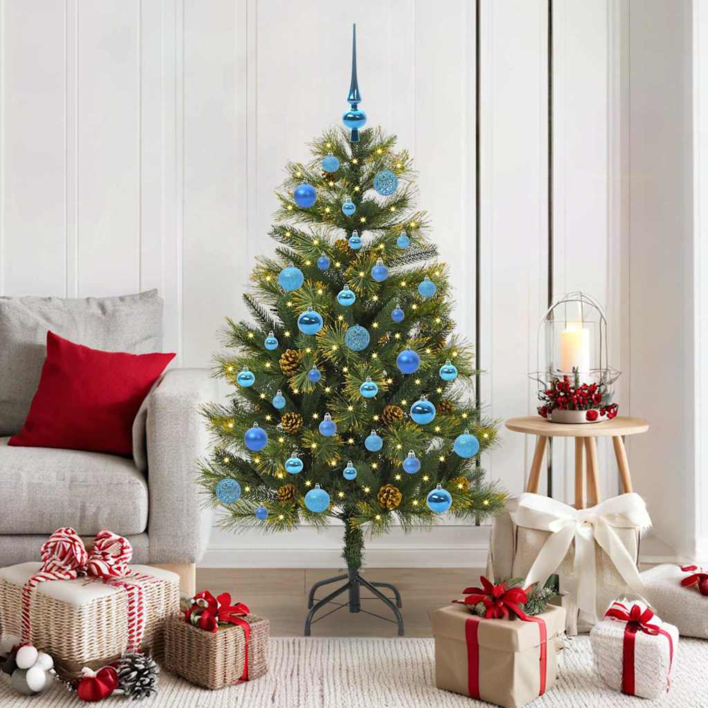 Künstlicher klappbarer Weihnachtsbaum mit Tannenzapfen 150 cm