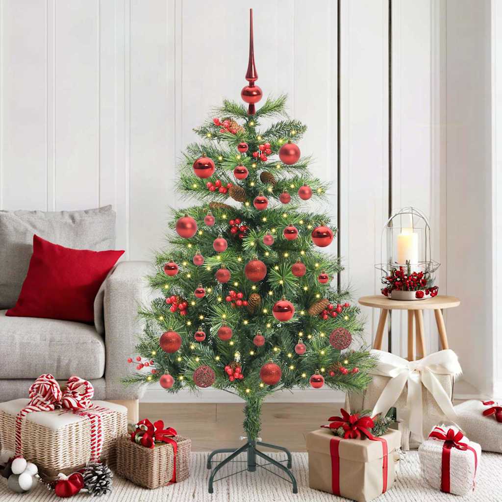 Künstlicher Weihnachtsbaum 150 LEDs Warmes Weiß PVC und Metall
