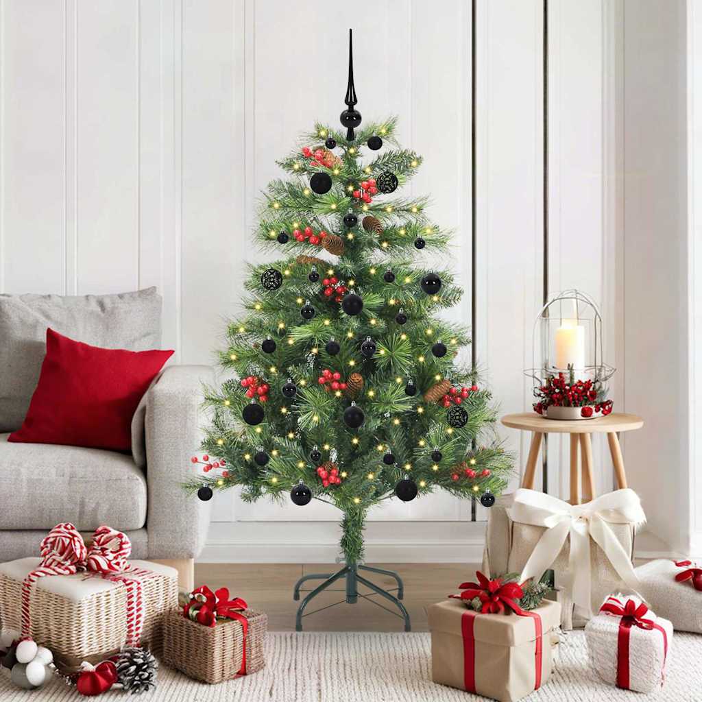 Künstlicher Weihnachtsbaum 150 LEDs Warmes Weiß PVC und Metall