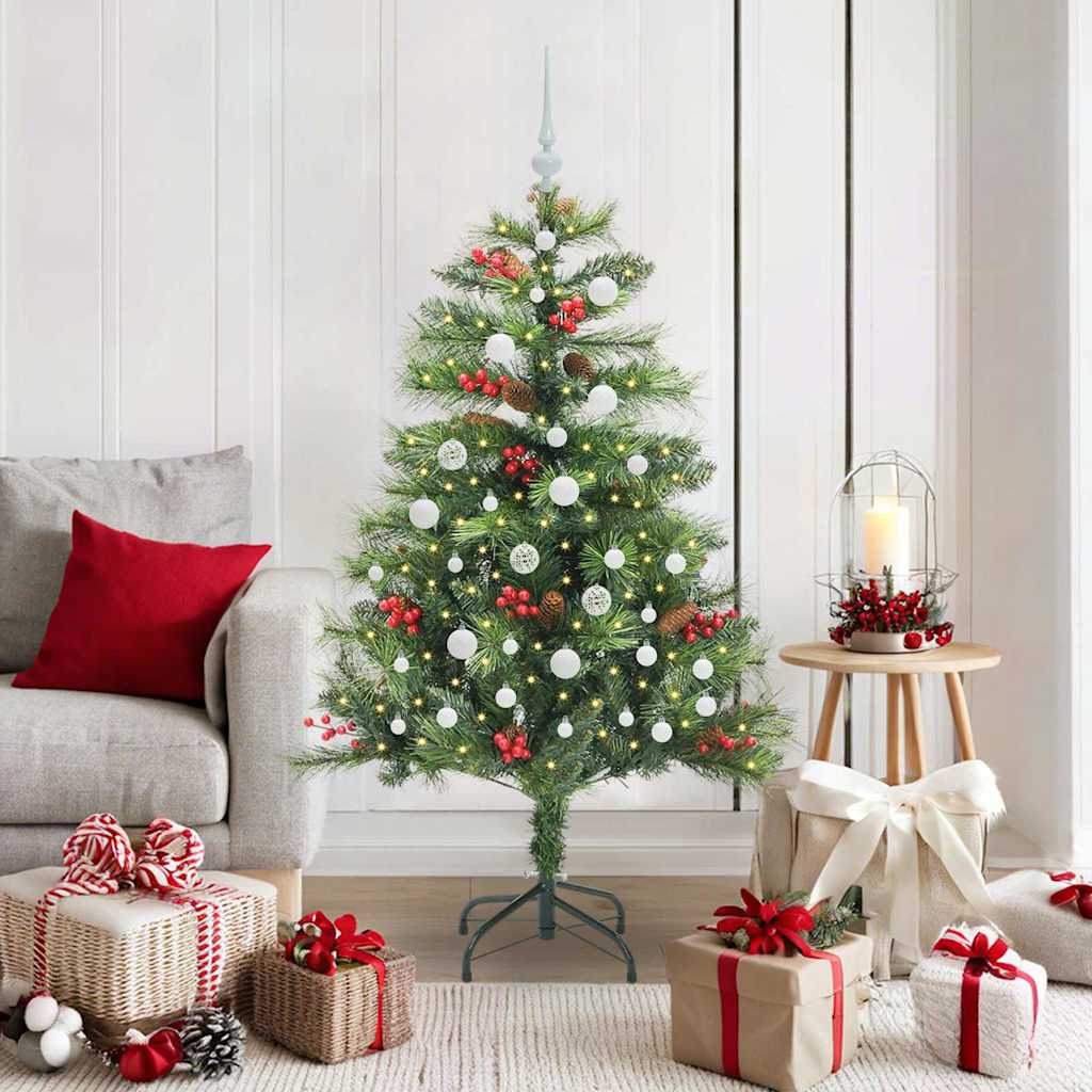 Künstlicher Weihnachtsbaum 150 LEDs Warmes Weiß PVC und Metall