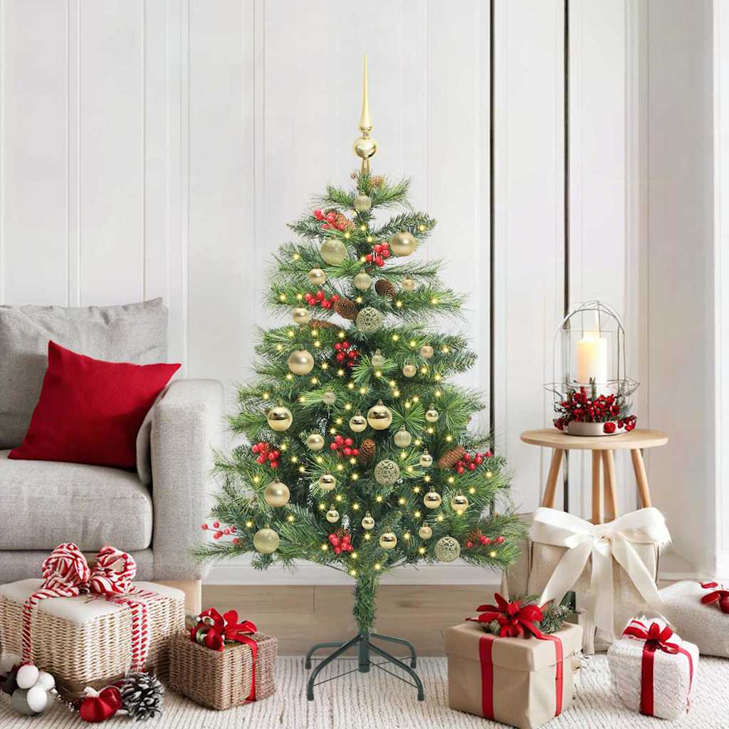 Künstlicher Weihnachtsbaum 150 LEDs Warmes Weiß PVC und Metall