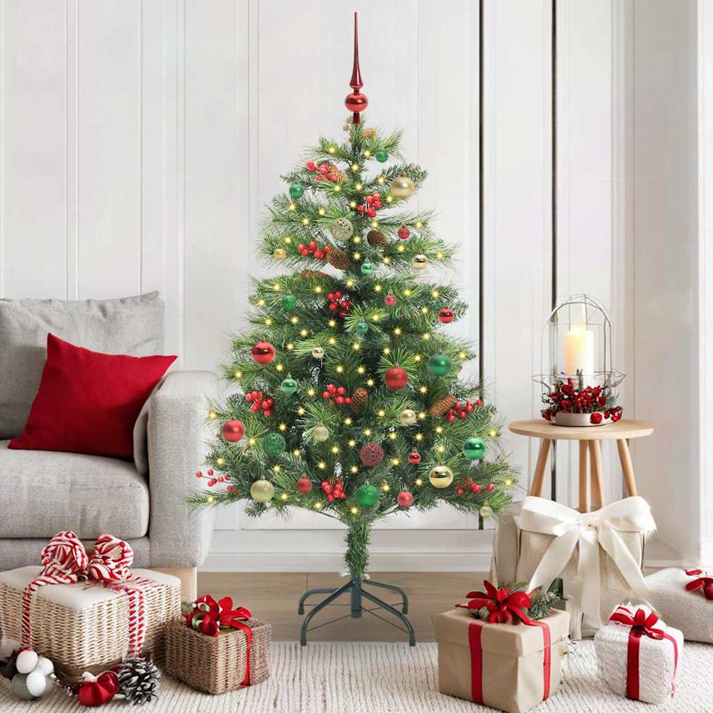 Künstlicher Weihnachtsbaum 150 LEDs Warmes Weiß PVC und Metall