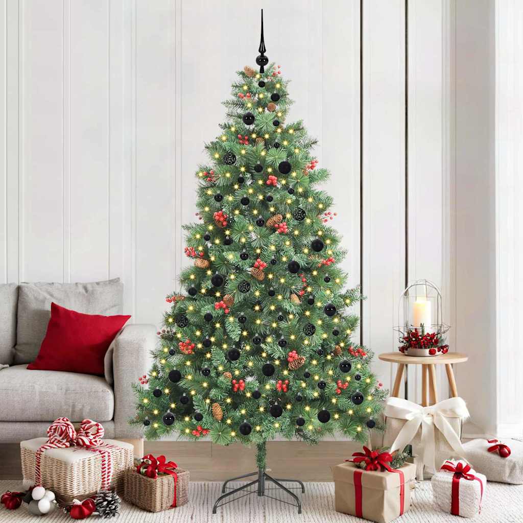 Künstlicher Weihnachtsbaum 300 LEDs Warmes Weiß PVC und Metall