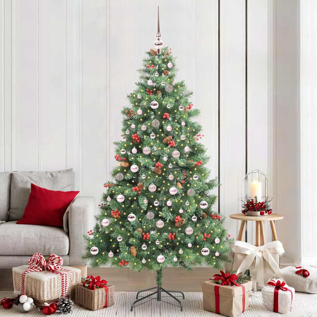 Künstlicher Weihnachtsbaum 300 LEDs Warmes Weiß PVC und Metall