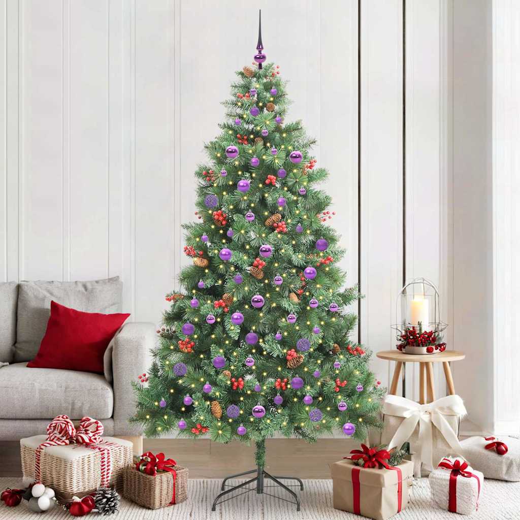 Künstlicher Weihnachtsbaum 300 LEDs Warmes Weiß PVC und Metall