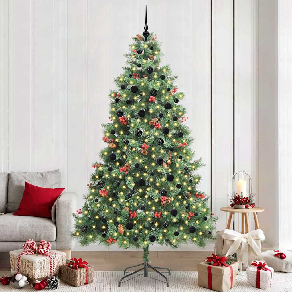 Künstlicher Weihnachtsbaum 300 LEDs Warmes Weiß PVC und Metall