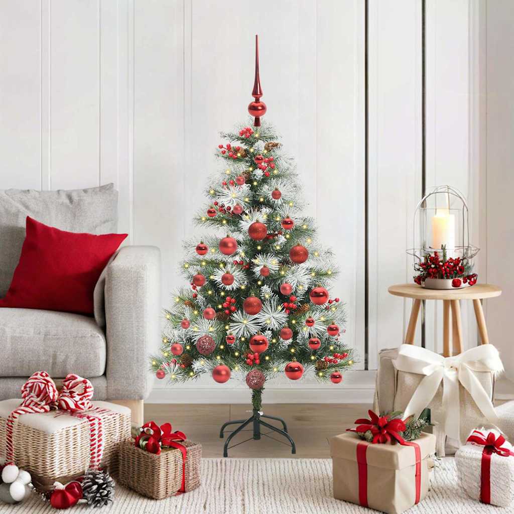 Künstlicher Weihnachtsbaum Grün und Weiß 120 cm