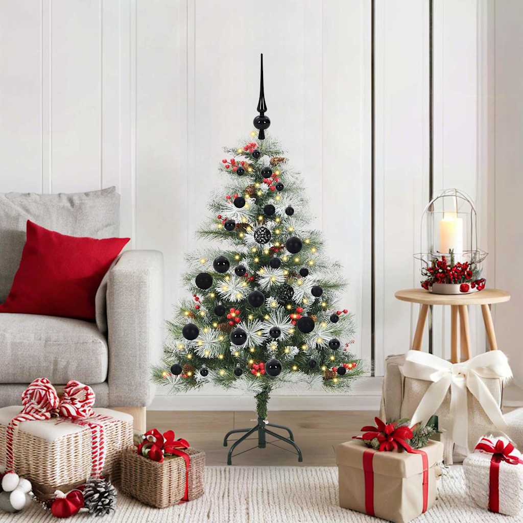 Künstlicher Weihnachtsbaum Grün und Weiß 120 cm
