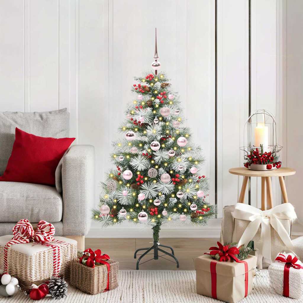 Künstlicher Weihnachtsbaum Grün und Weiß 120 cm