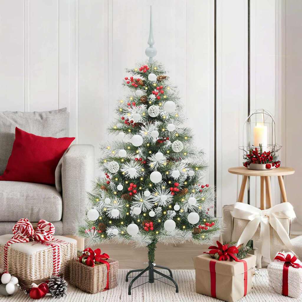 Künstlicher Weihnachtsbaum Grün und Weiß 120 cm