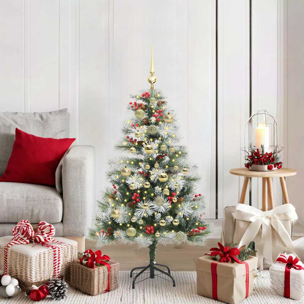 Künstlicher Weihnachtsbaum Grün und Weiß 120 cm